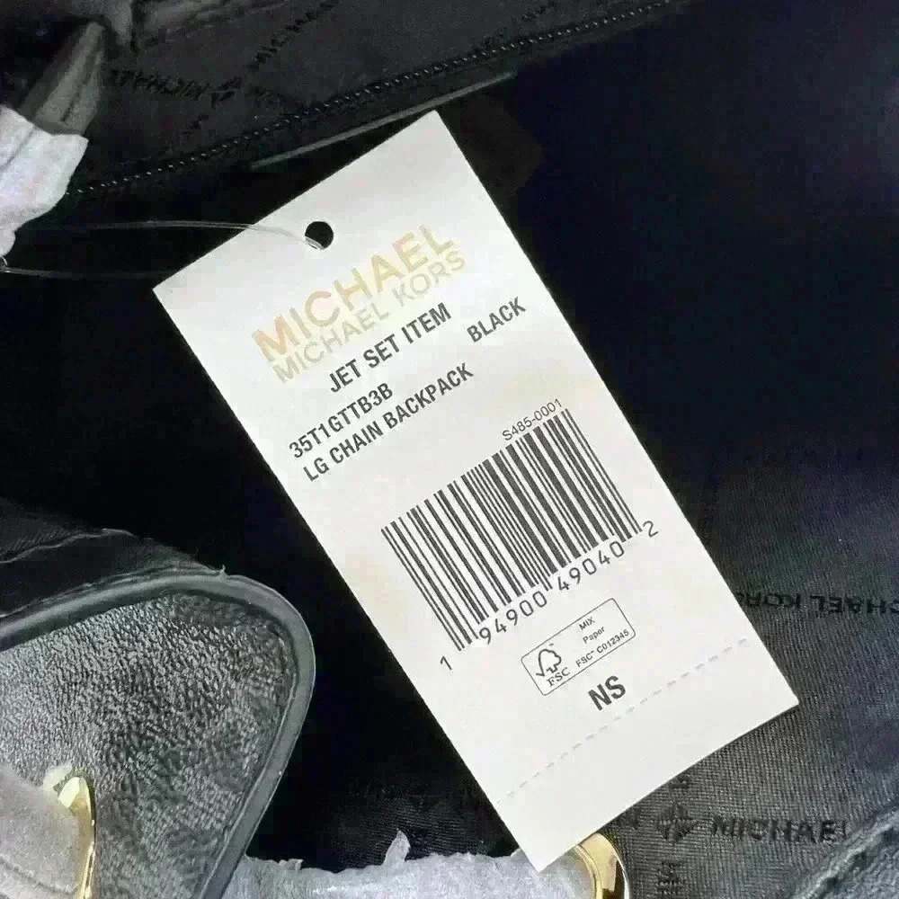 Michael Kors Backpack Jet Set MK Logo Large Chain Backpack - Picture 9 of 10